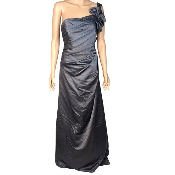 david's bridal one shoulder satin dress Sculpting Satin One-Shoulder Bridesmaid Dress